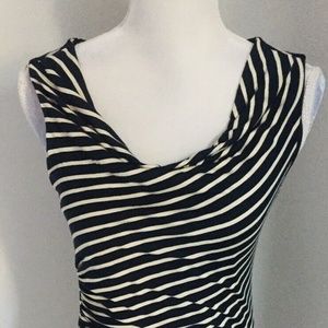 Womens blue XS 2 Ann Taylor Loft Cowl Neck Striped